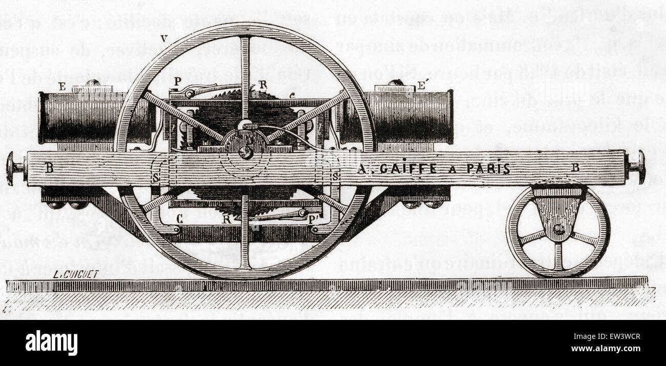 An electric motor invented by Ladislas Adolphe Gaiffe, 18321887 Stock