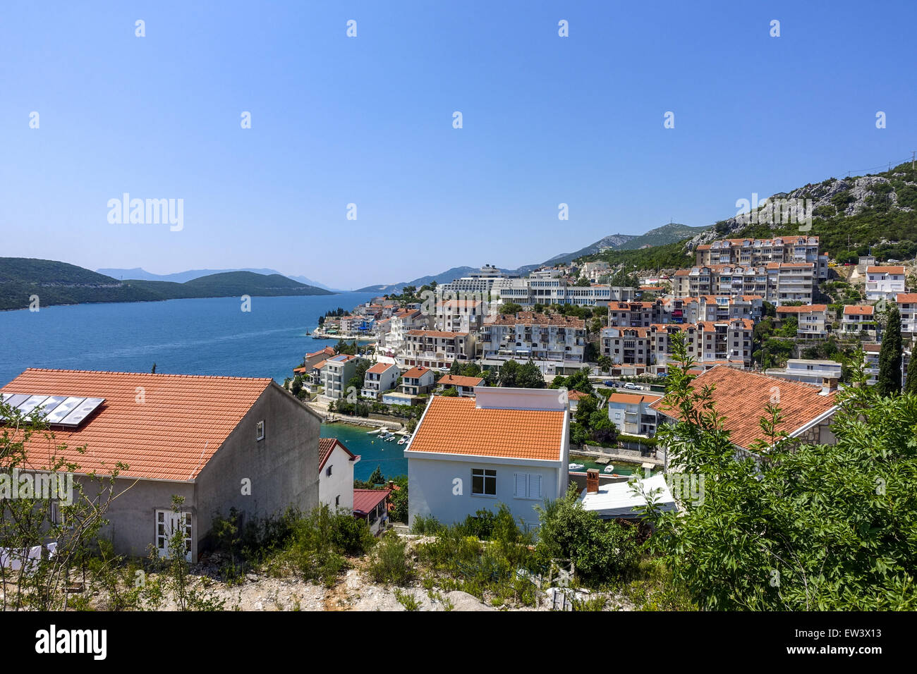 Only sea access of the country, Neum, Bosnia-Herzegovina Stock Photo