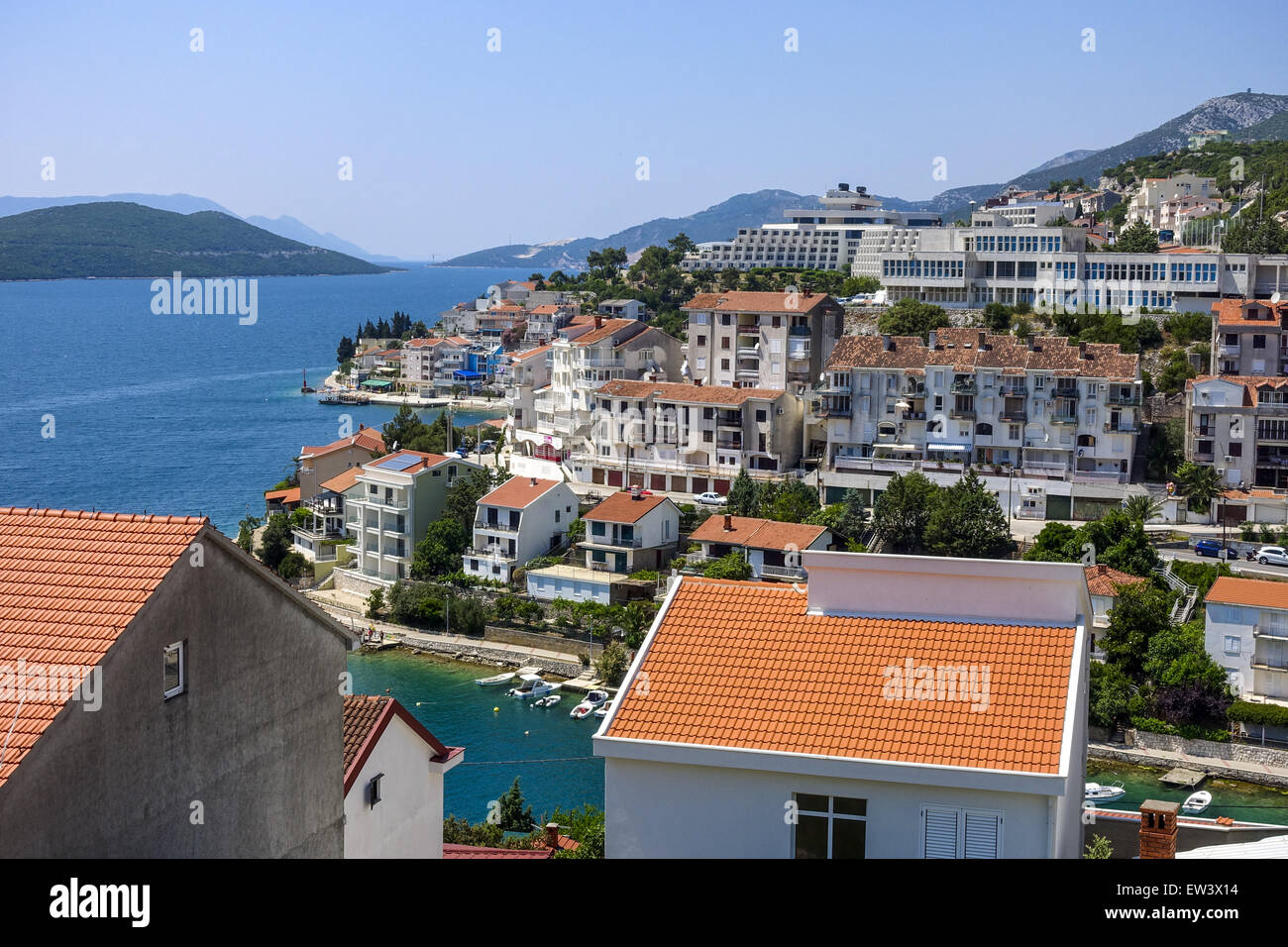 Only sea access of the country, Neum, Bosnia-Herzegovina Stock Photo