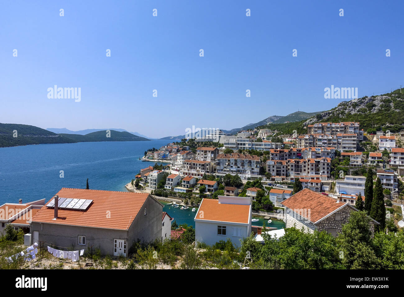 Only sea access of the country, Neum, Bosnia-Herzegovina Stock Photo