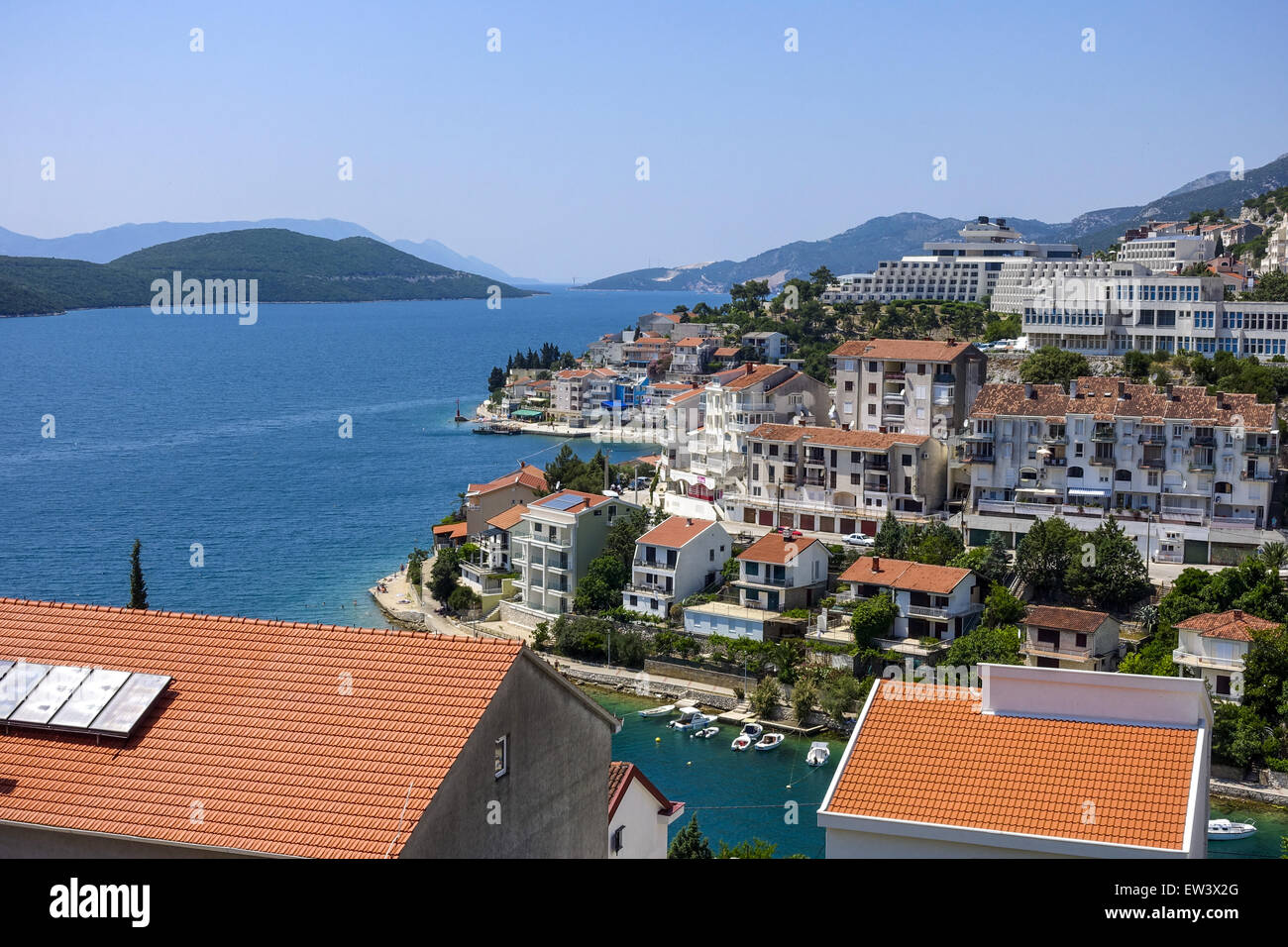Only sea access of the country, Neum, Bosnia-Herzegovina Stock Photo