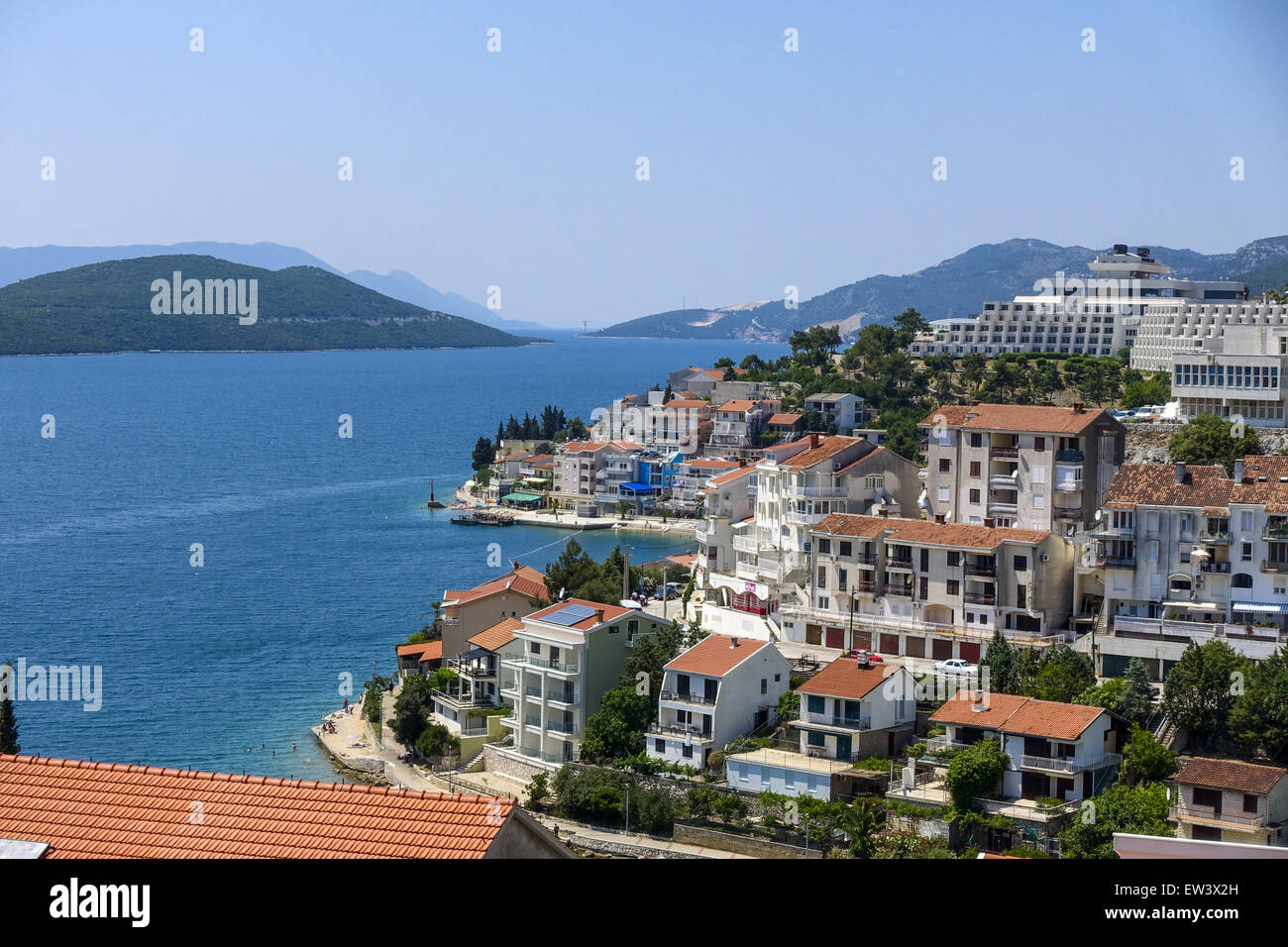 Only sea access of the country, Neum, Bosnia-Herzegovina Stock Photo