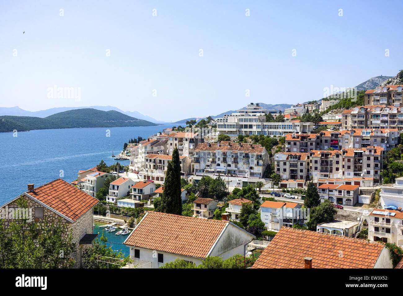Only sea access of the country, Neum, Bosnia-Herzegovina Stock Photo