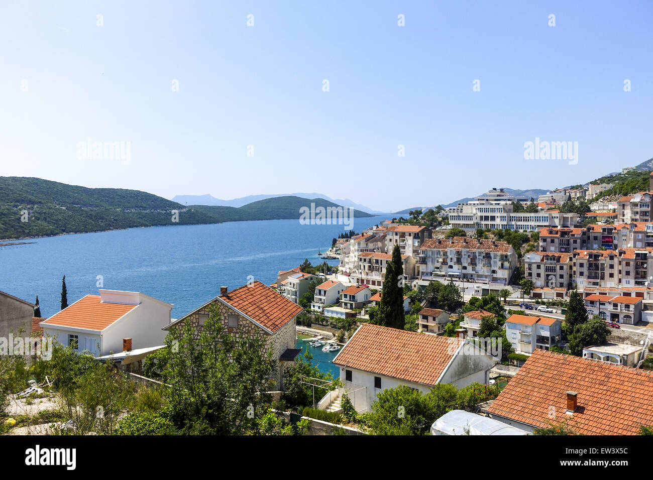 Only sea access of the country, Neum, Bosnia-Herzegovina Stock Photo