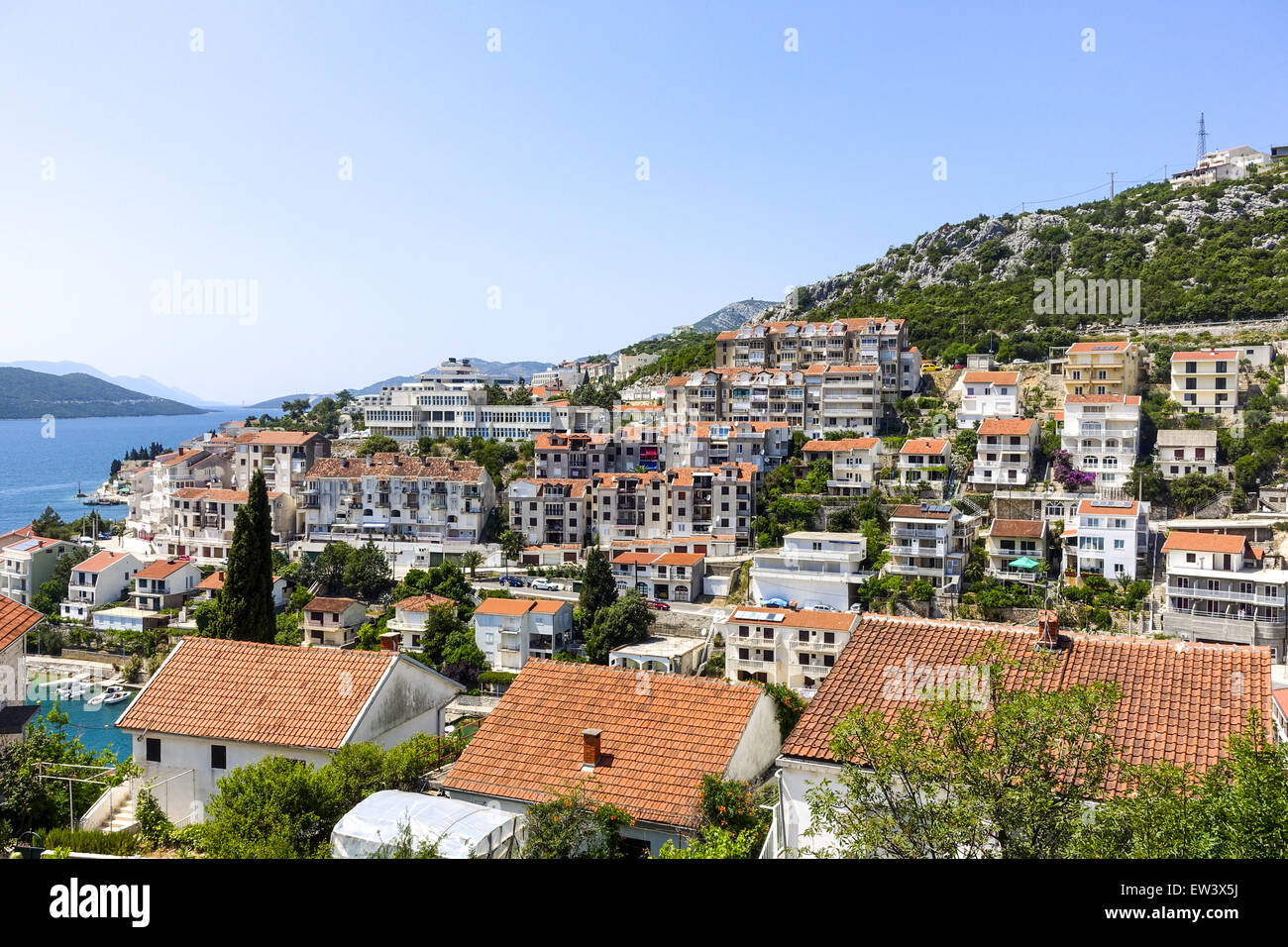 Only sea access of the country, Neum, Bosnia-Herzegovina Stock Photo