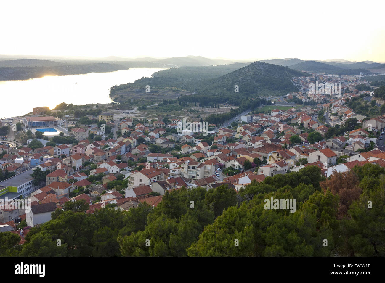 Sunset, Sibenik, Dalamatia, Croatia, Dalmatia Stock Photo