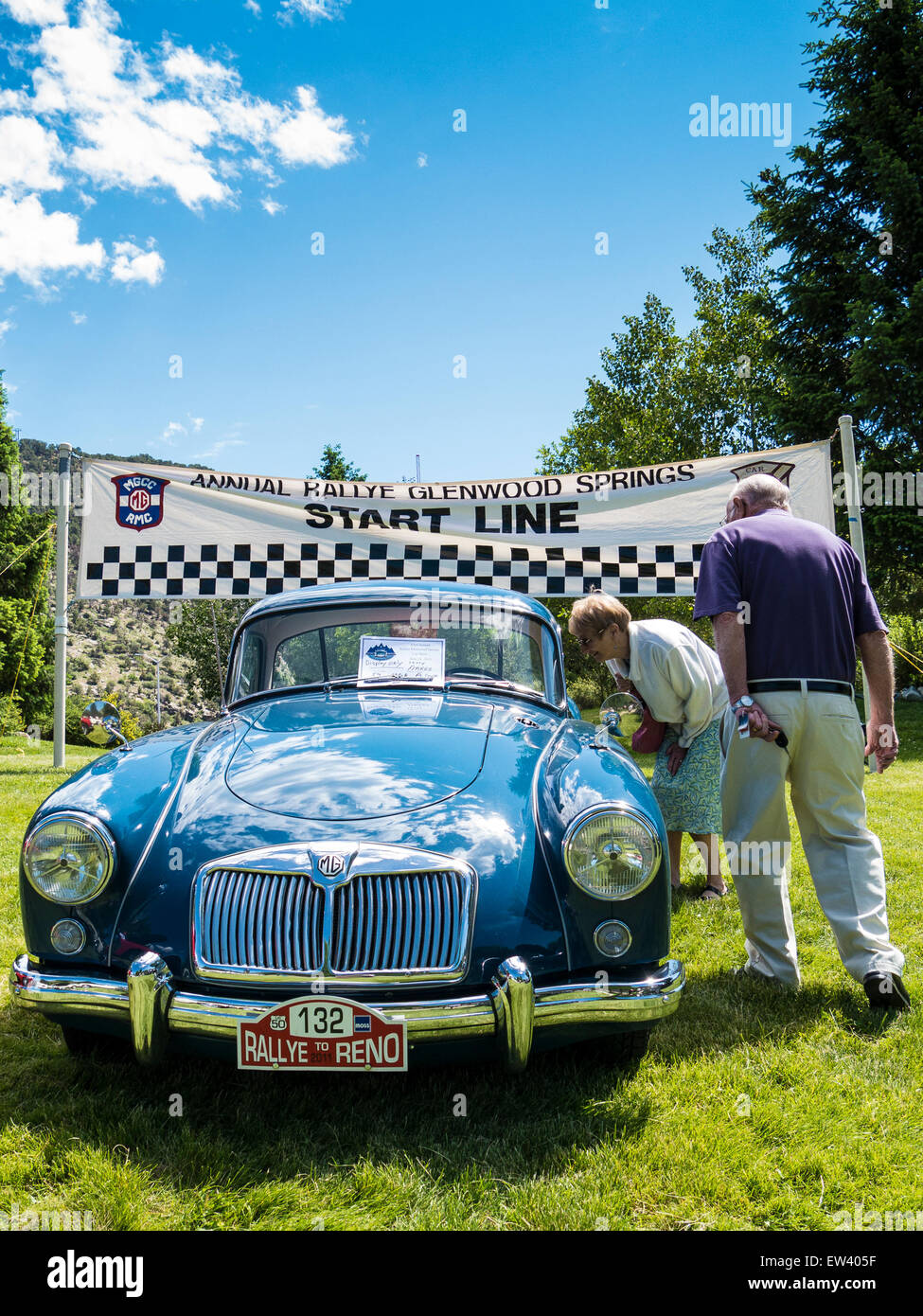 '59 MGA Coupe, Rallye Start Line sign, 63rd Annual Rallye Glenwood
