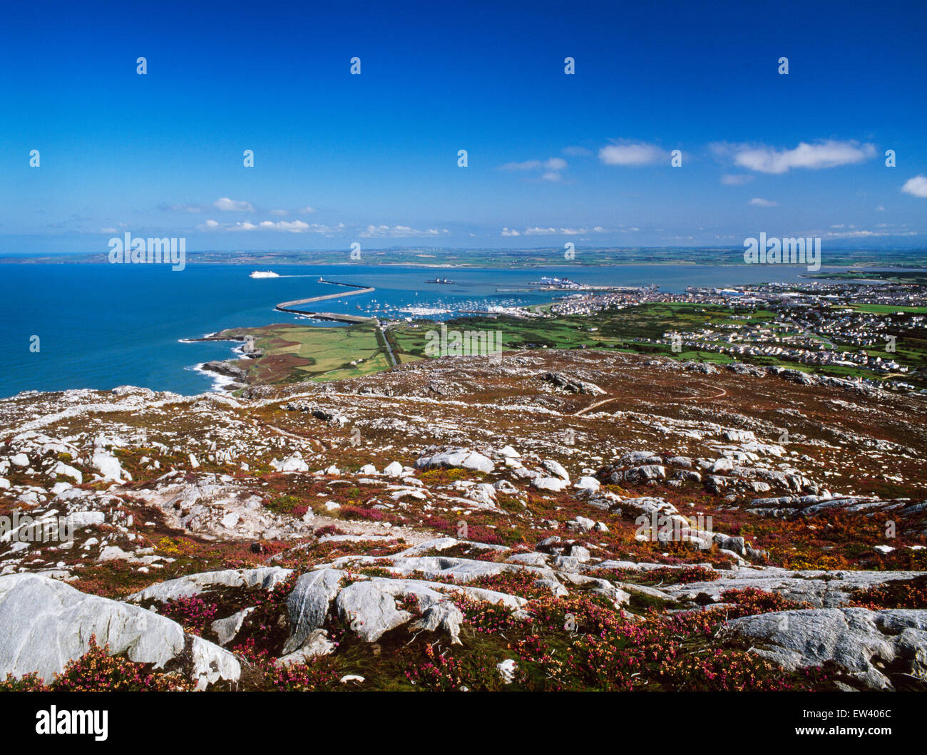 Caer Y Twr Iron Age hillfort, Holyhead breakwater, harbour, and town ...