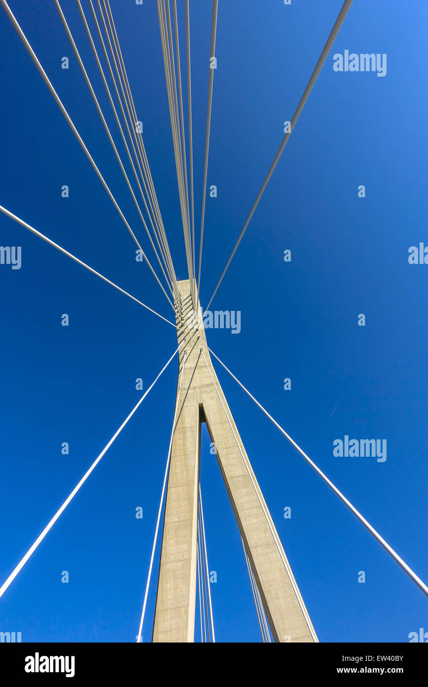 Cable-stayed bridge, most Dr. Franja Tudmana, Dubrovnik, Dalmatia, Croatia Stock Photo