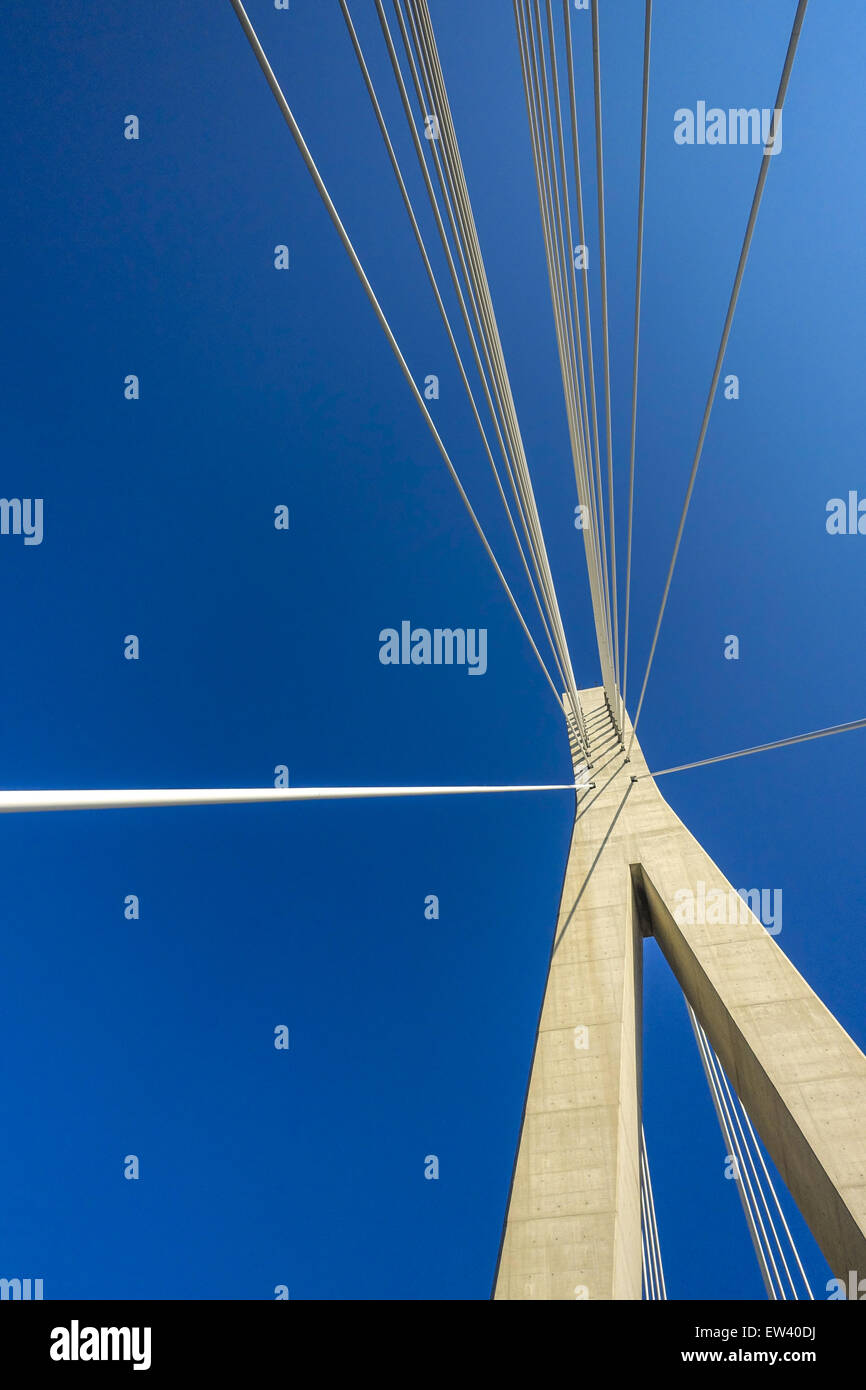 Cable-stayed bridge, most Dr. Franja Tudmana, Dubrovnik, Dalmatia, Croatia Stock Photo