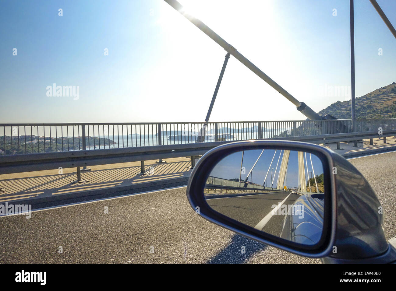 Cable-stayed bridge, most Dr. Franja Tudmana, Dubrovnik, Dalmatia, Croatia Stock Photo