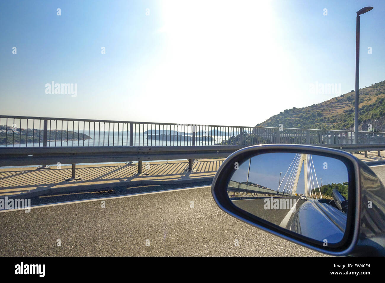 Cable-stayed bridge, most Dr. Franja Tudmana, Dubrovnik, Dalmatia, Croatia Stock Photo