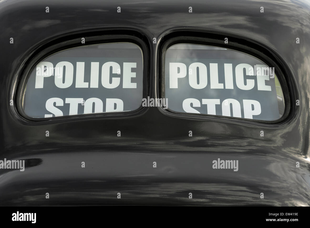 WW2 vintage police car, at a classic car show Essex, England. UK 17/05/2015 Stock Photo