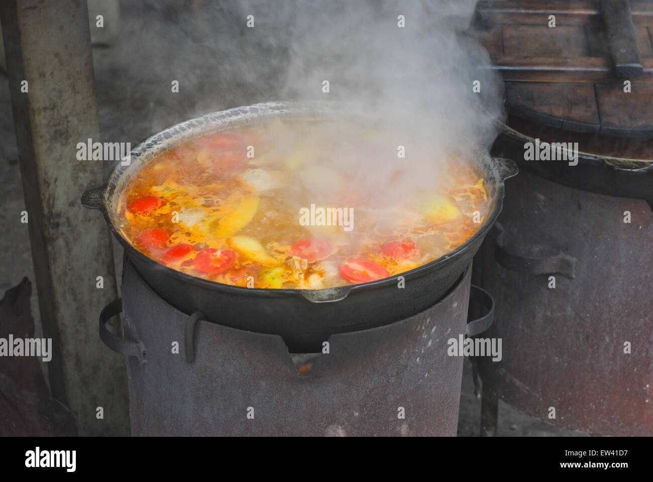 Street tatar food for tourists in Crimea, Ukraine. Stock Photo
