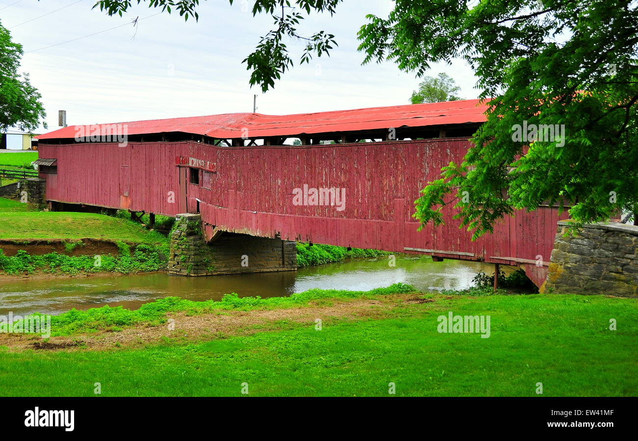 Ronks, Pennsylvania 1844 Herr's Mill Village Covered Bridge over the