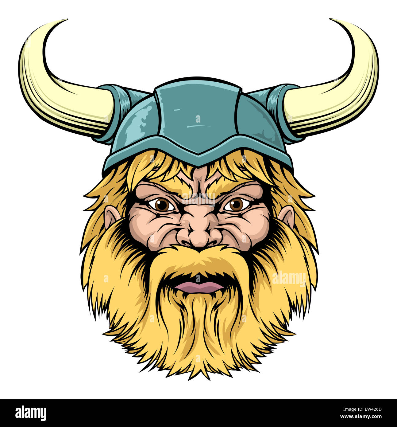 An illustration of a tough looking Viking Warrior mascot Stock Photo