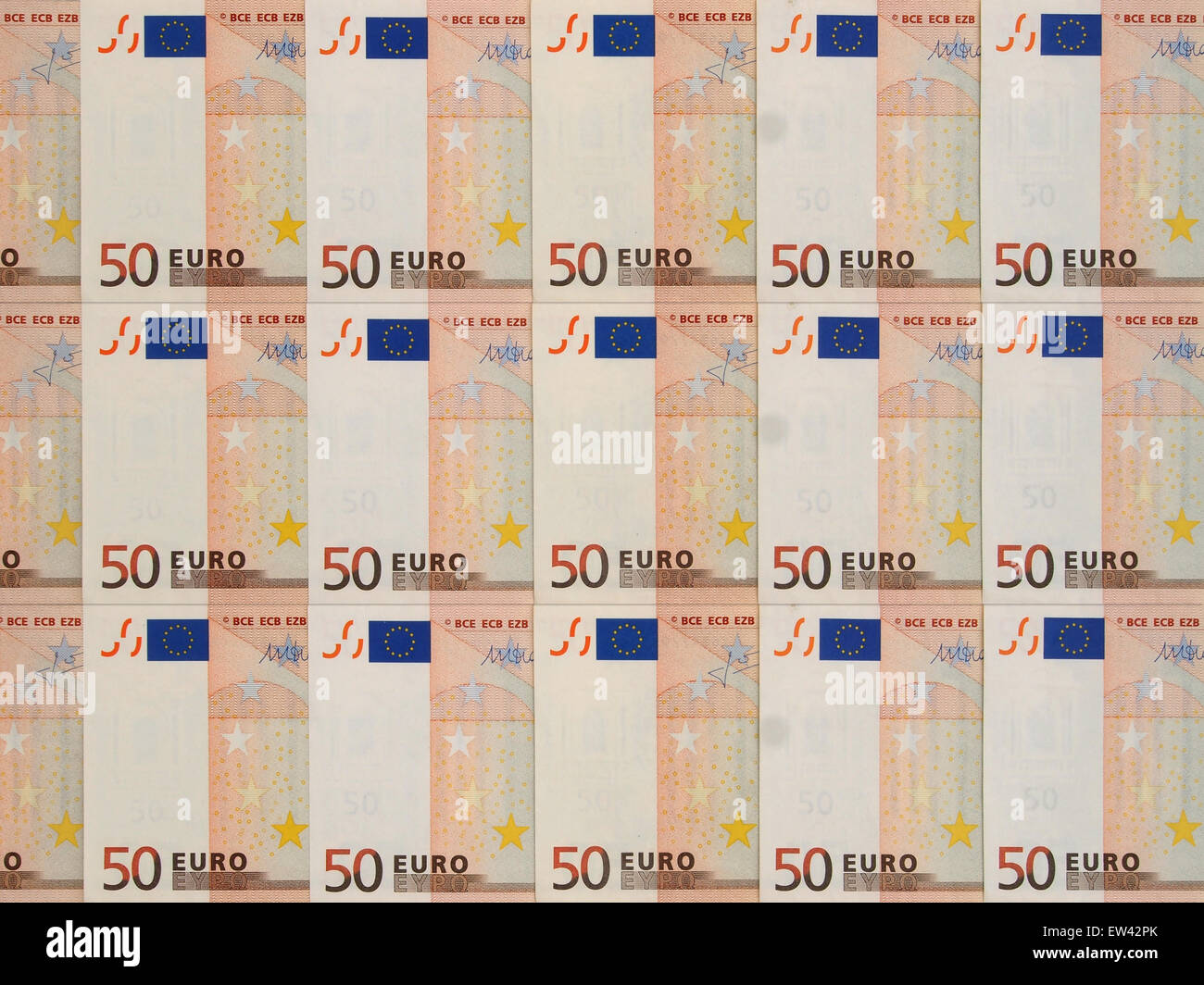 Quantitative easing concept. Europe. Euros banknotes. Stock Photo