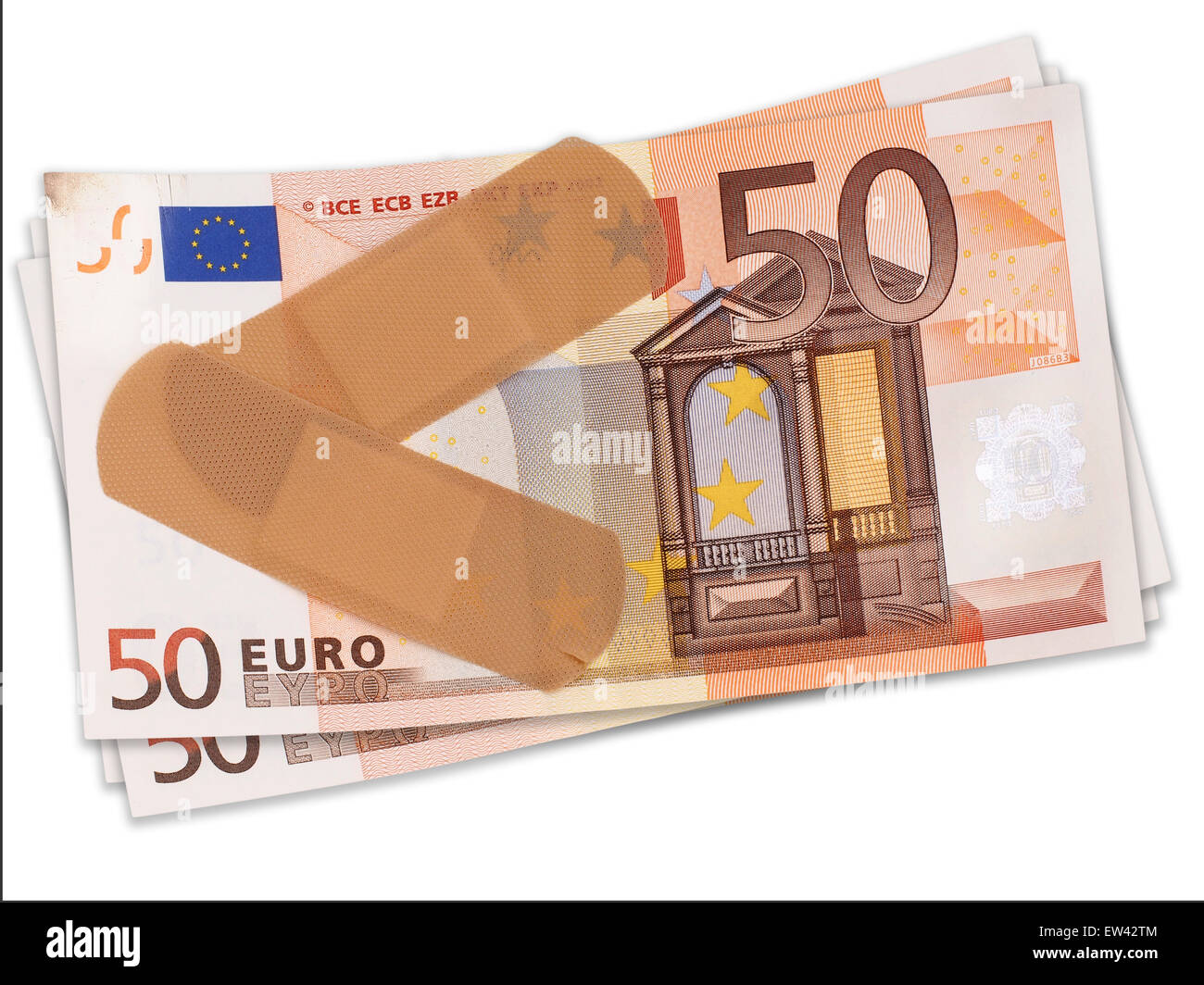 Difficult times for the Eurozone. Patched up for now. Stock Photo