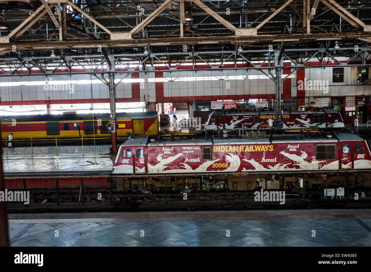 Mumbai India,Mumbai Central Railway Station,train,Western Line,platform,engine,India150303066 Stock Photo