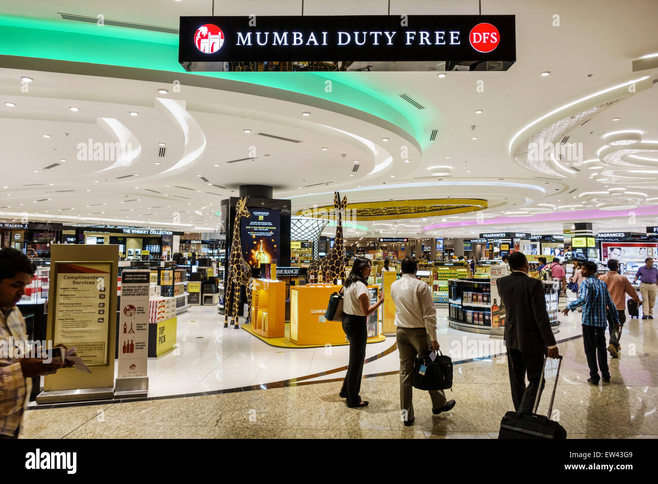 Mumbai India,Chhatrapati Shivaji International Airport,terminal,shopping shopper shoppers shop shops market markets marketplace buying selling,retail Stock Photo