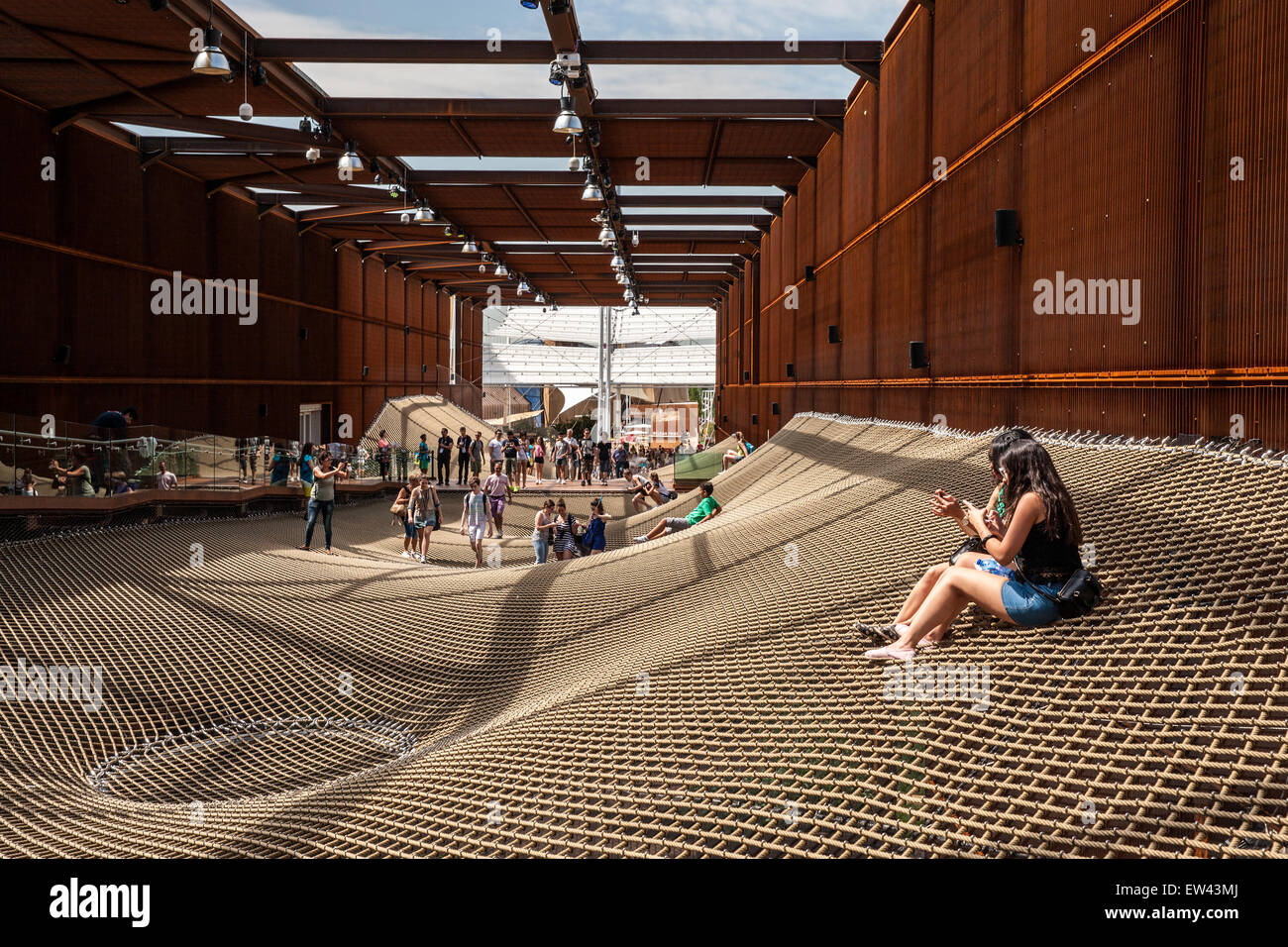 Milan, Expo 2015, Brazil pavilion, food, architecture, structure, people, structure, Stock Photo
