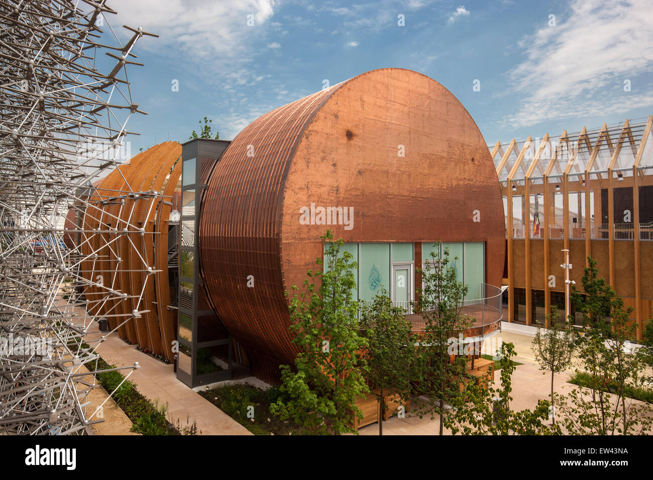 Milan Expo 2015 pavilion, food, architecture, structure, Stock Photo