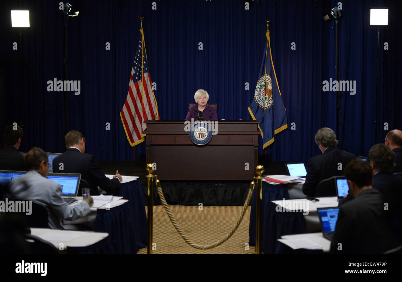 Washington, DC, USA. 17th June, 2015. U.S. Federal Reserve Chair