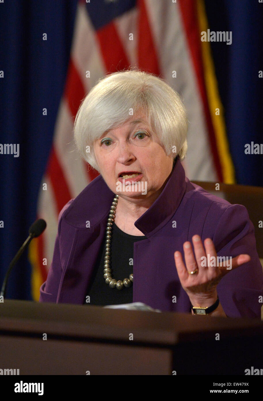 Washington, DC, USA. 17th June, 2015. U.S. Federal Reserve Chair