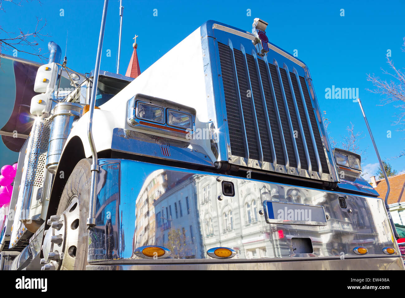 Big white truck Stock Photo Alamy