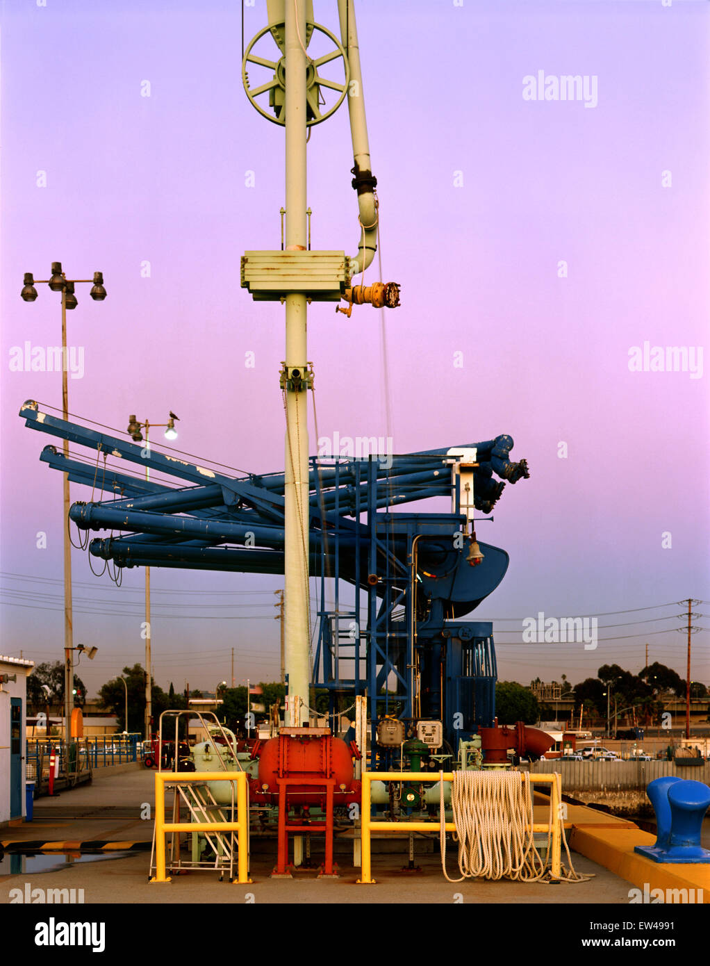 oil ship transfer facility Stock Photo