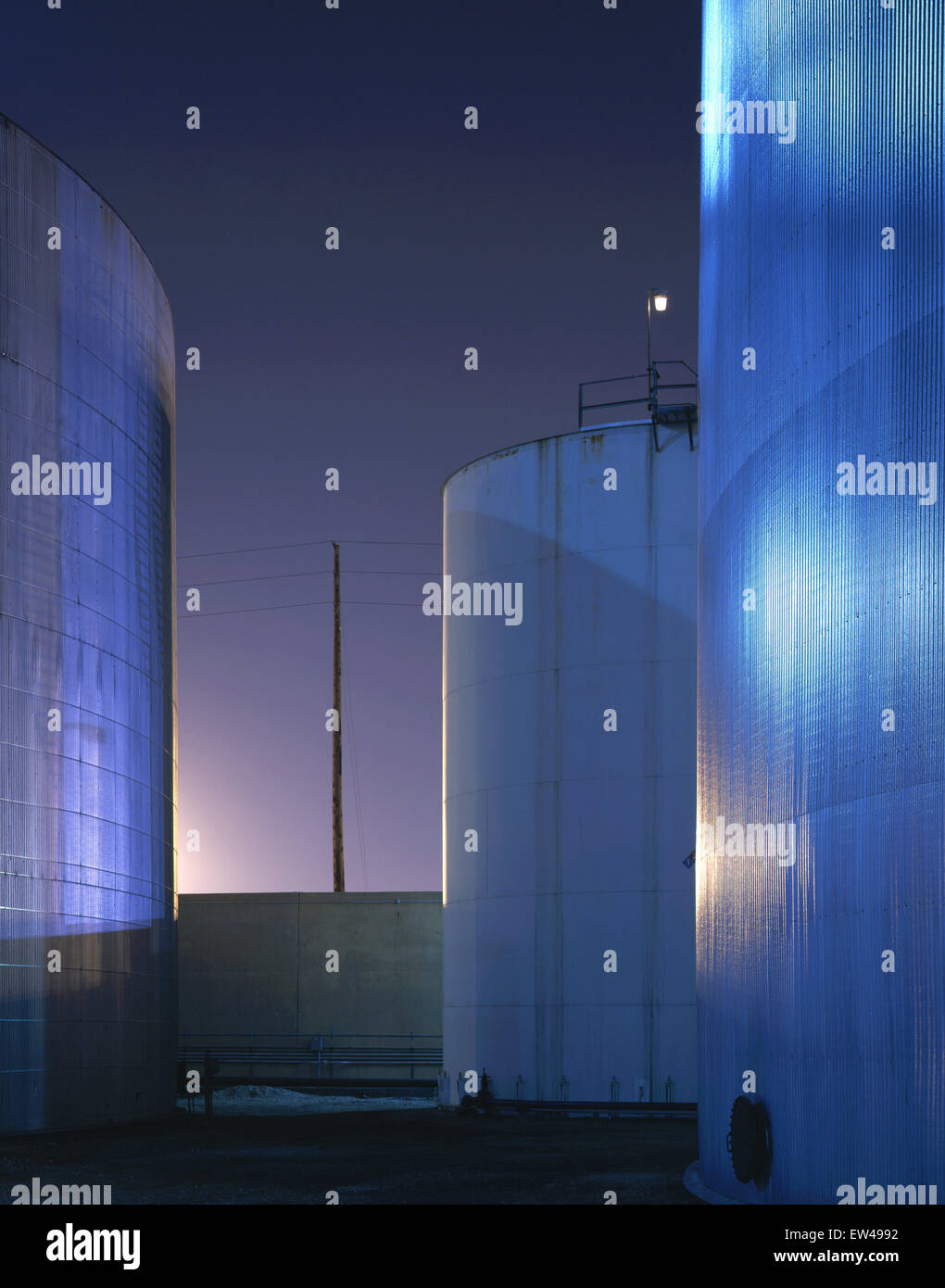 tank farm at night Stock Photo Alamy