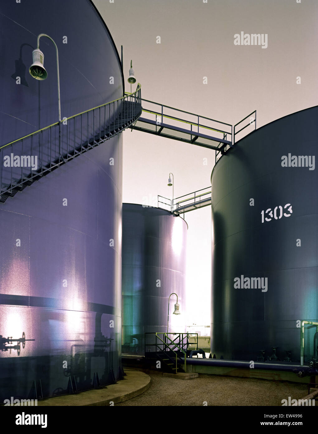tank farm at night Stock Photo Alamy