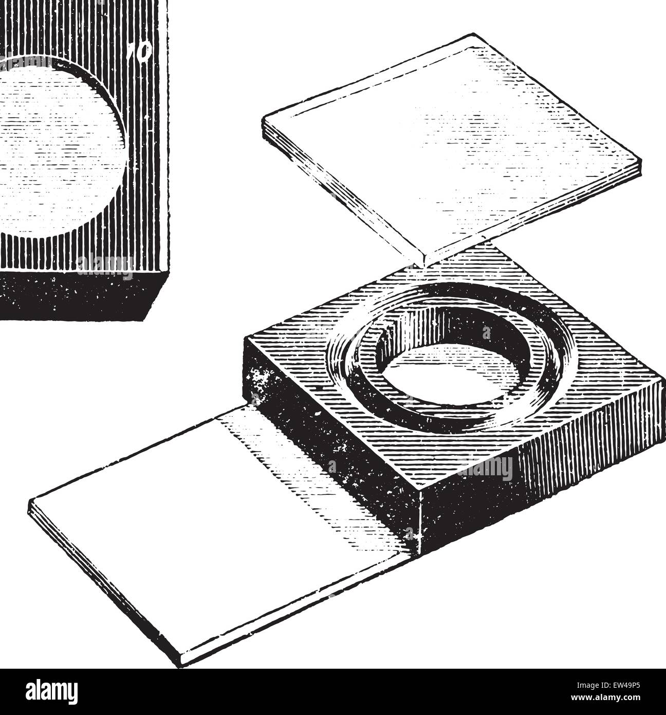 Oliver's hemoglobinometer, vintage engraved illustration. Stock Vector