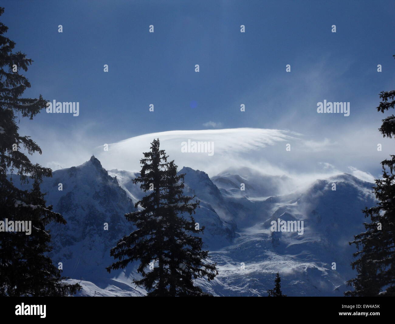 Clouds over mountains, Chamonix Stock Photo
