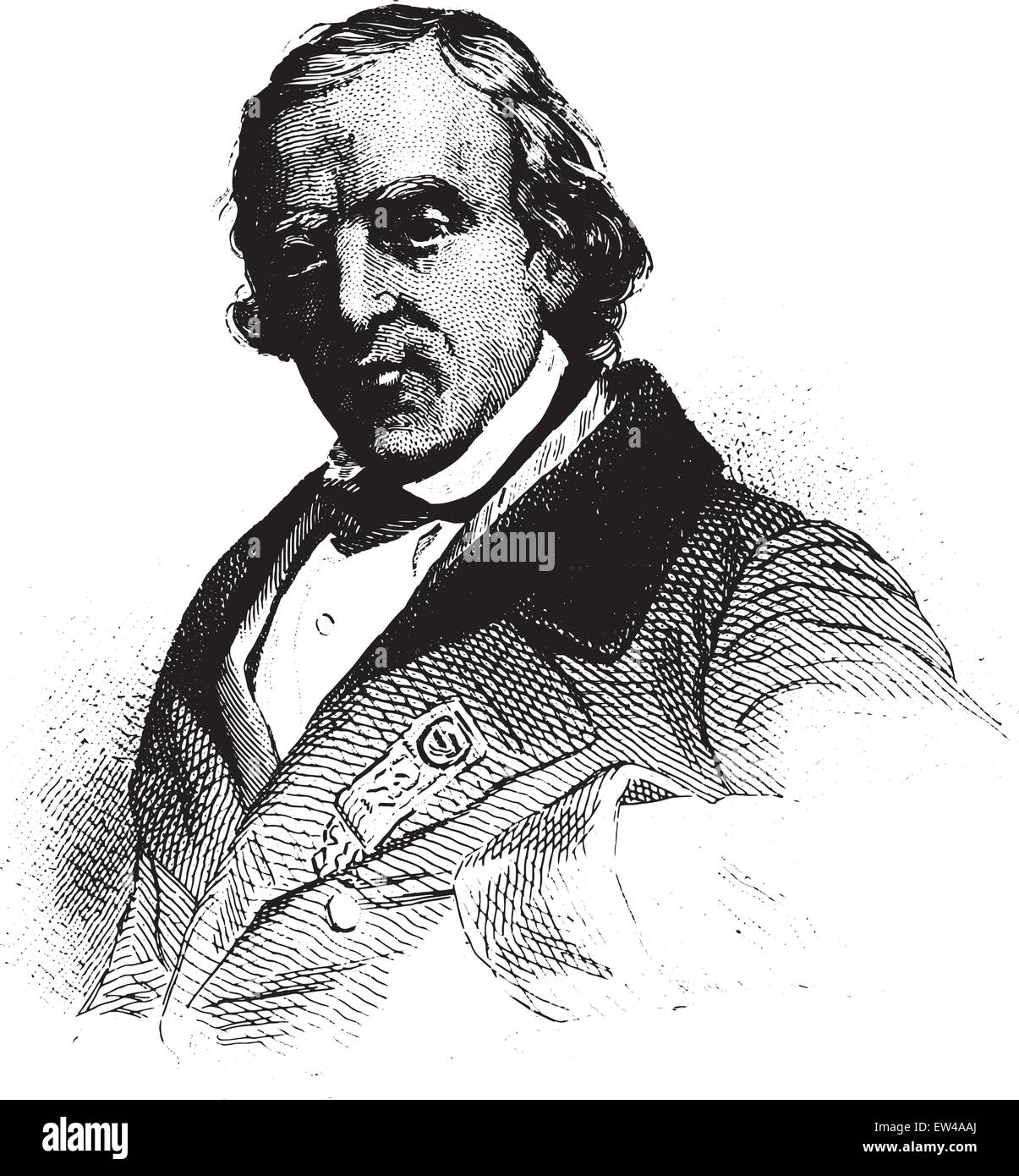 Francois-Vincent Raspail, Representative to the constituent, vintage engraved illustration. Stock Vector