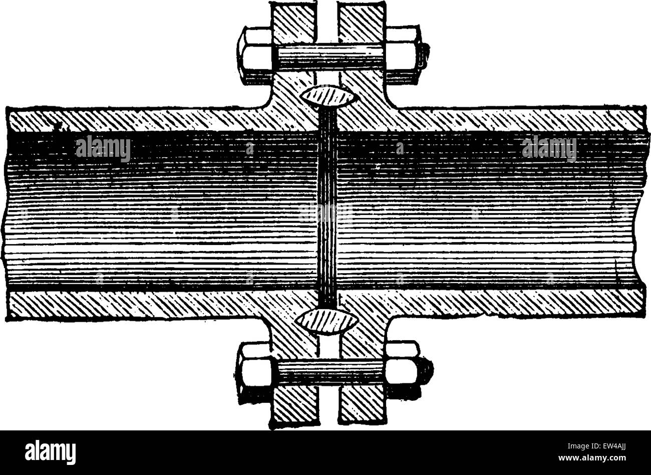 A metal gasket, vintage engraved illustration. Industrial encyclopedia