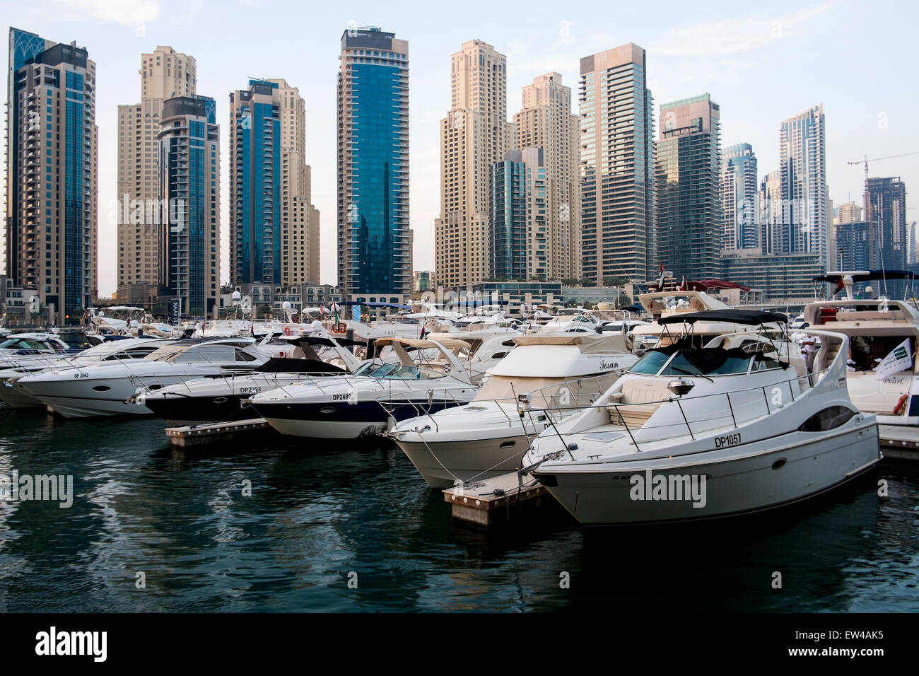 Luxury Yachts at Dubai Creek Dubai,UAE Stock Photo