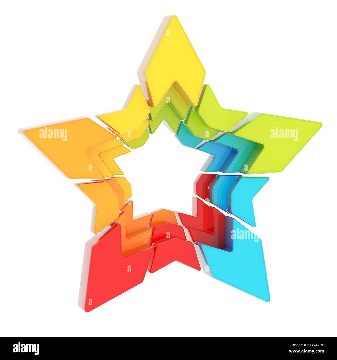 Abstract segmented star isolated Stock Photo