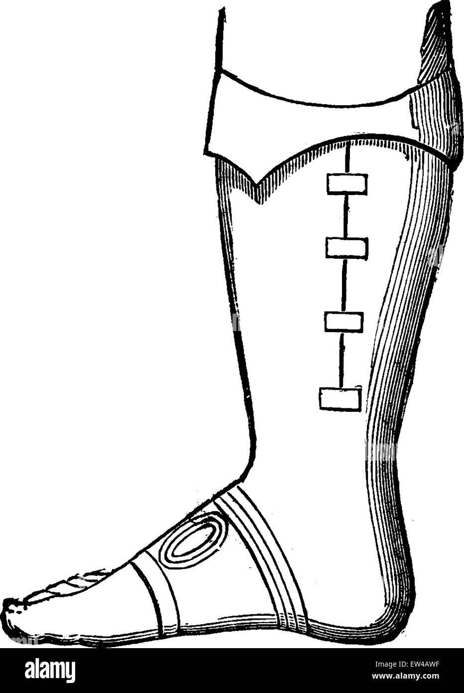 Marcomanni boot, vintage engraved illustration. Industrial encyclopedia ...