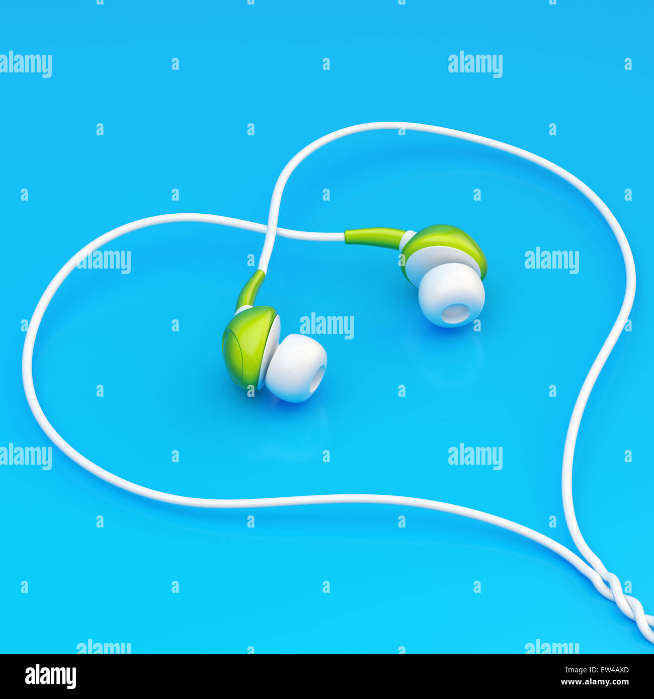 In-ear headphones composition Stock Photo - Alamy