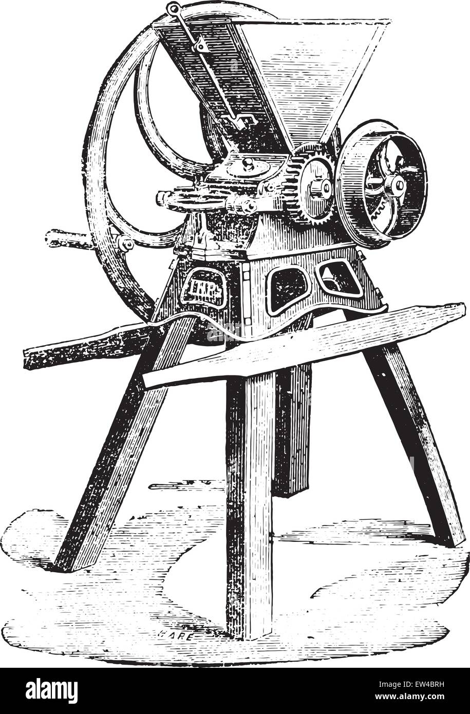 Pilter Flattener Pilter says Lenoir system, vintage engraved illustration ...