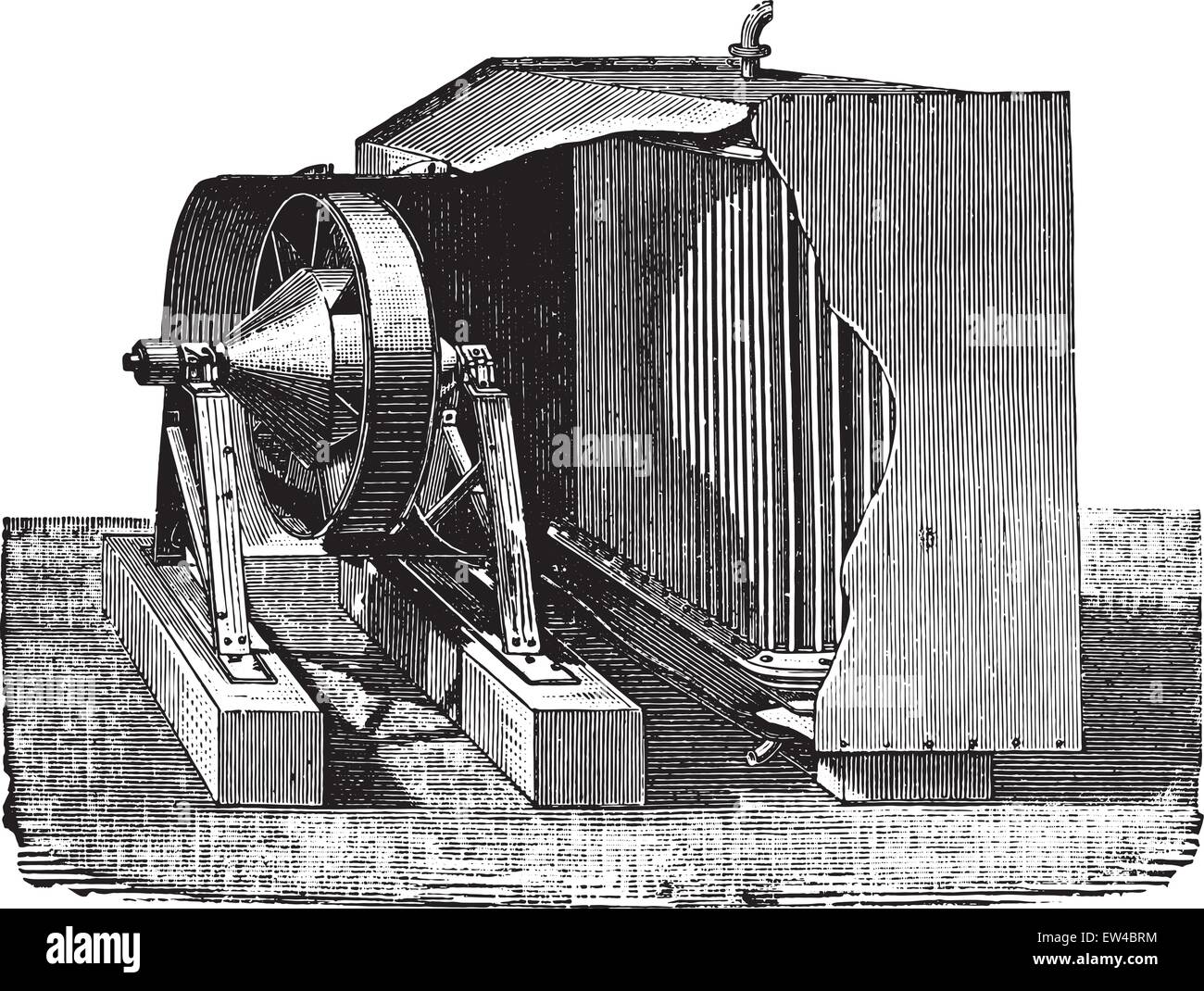 Dry air condenser, vintage engraved illustration. Industrial ...