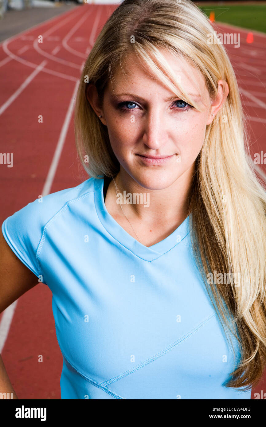 Portrait of a blond athletic girl San Diego California. Stock Photo