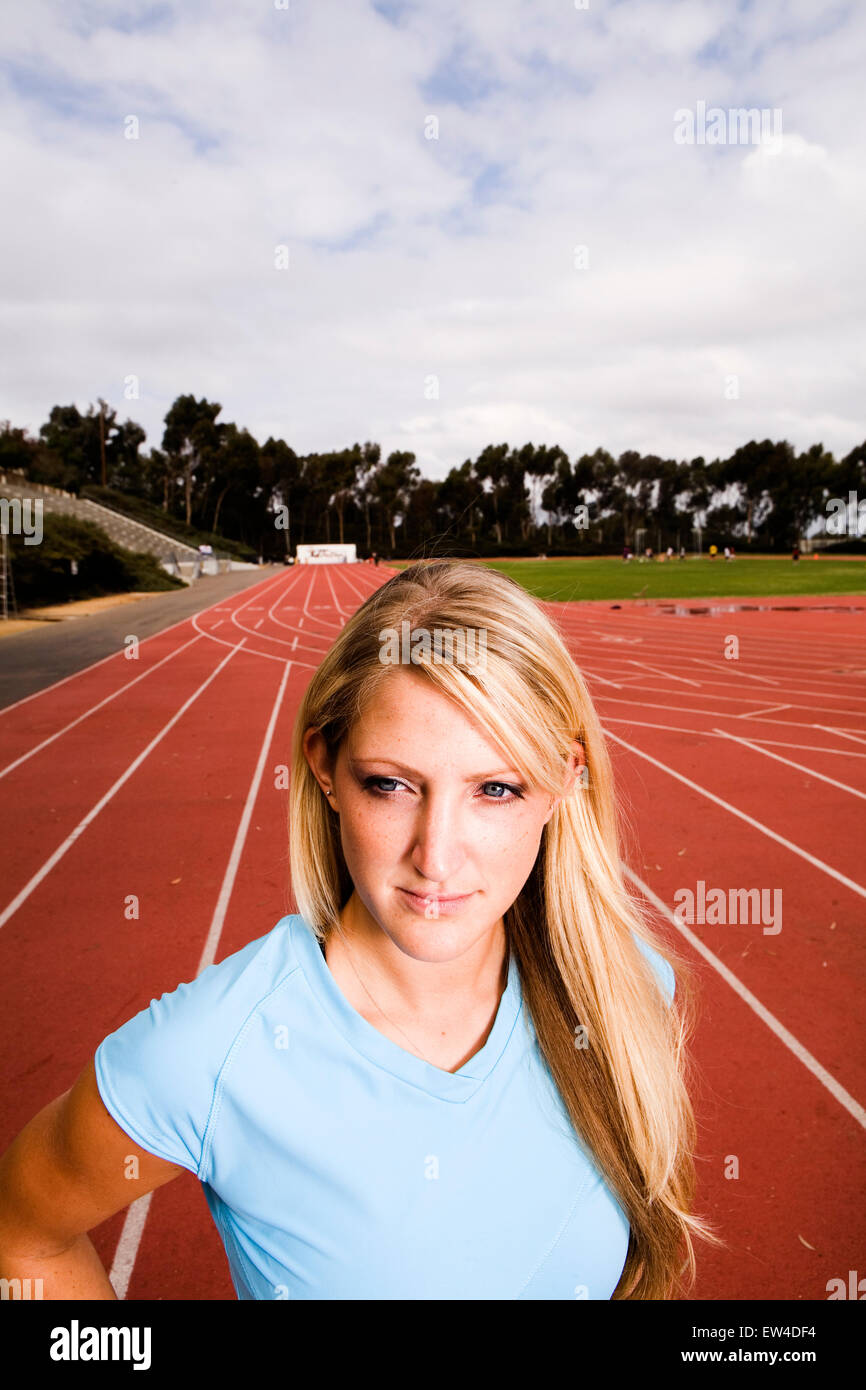 Portrait of a blond athletic girl San Diego California. Stock Photo
