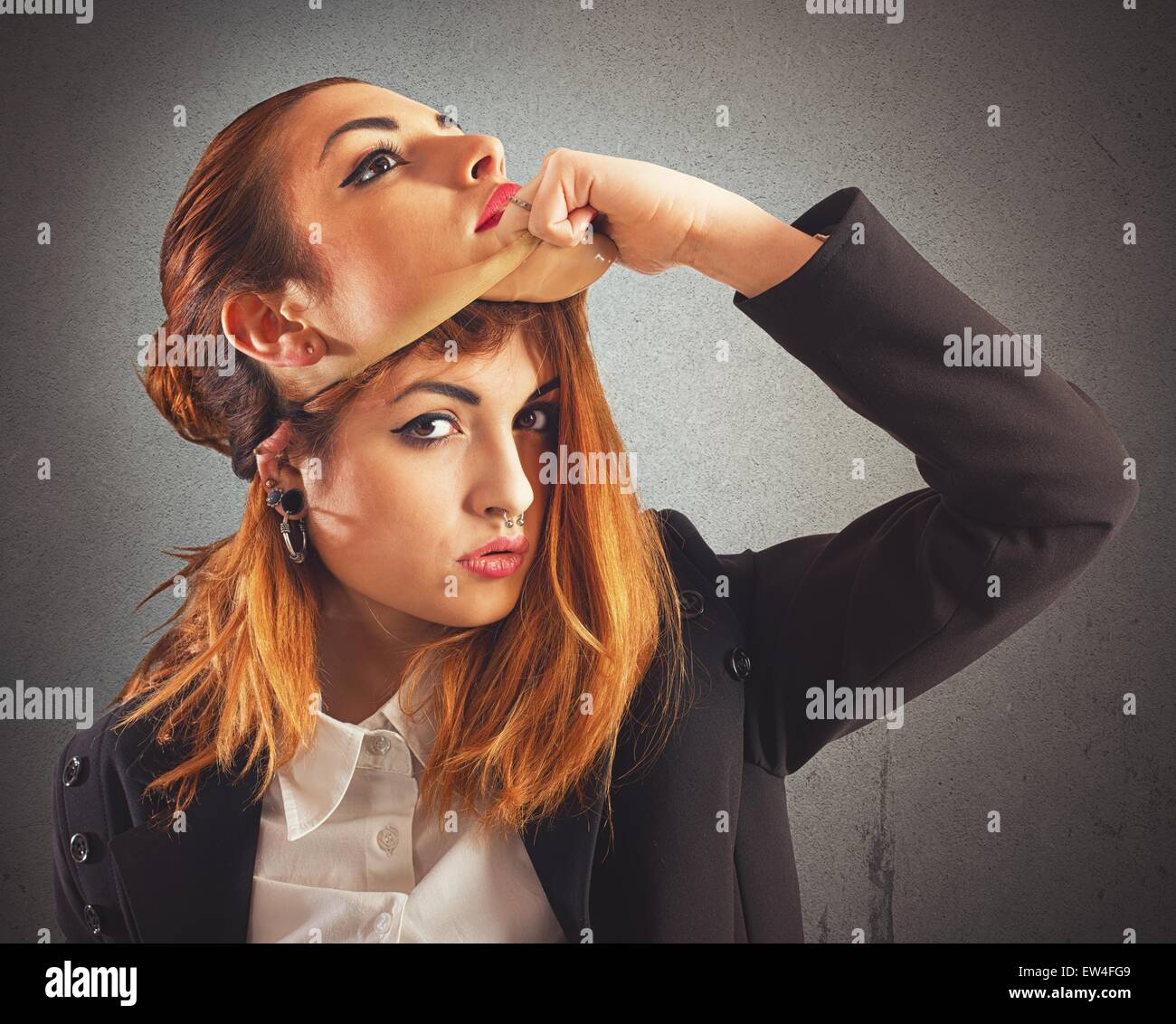 Alternative vs good girl Stock Photo