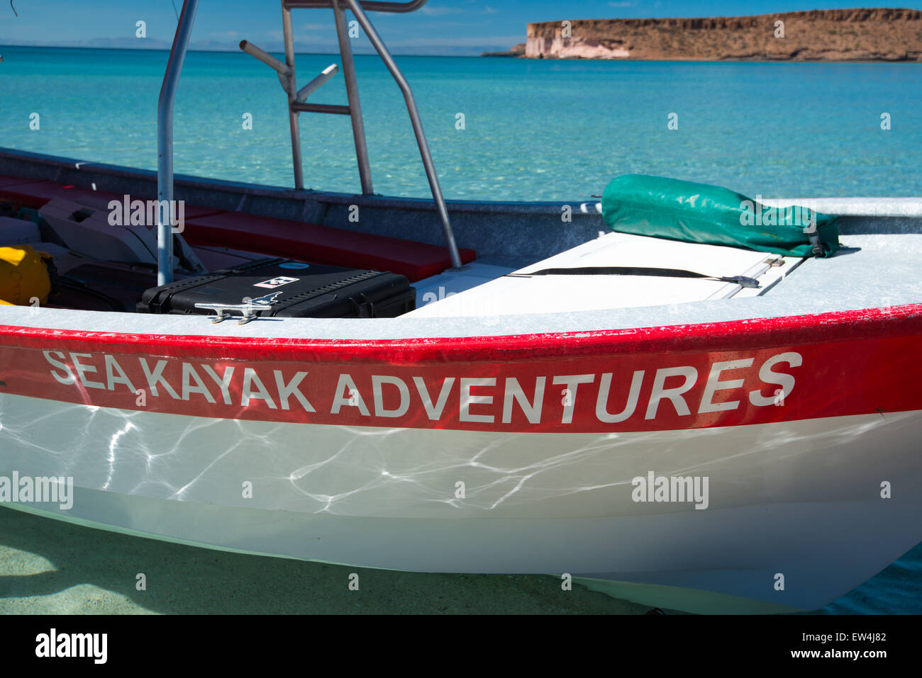 Mexico, Baja, Lapaz, Espiritu Santo. Close up of boat. Stock Photo