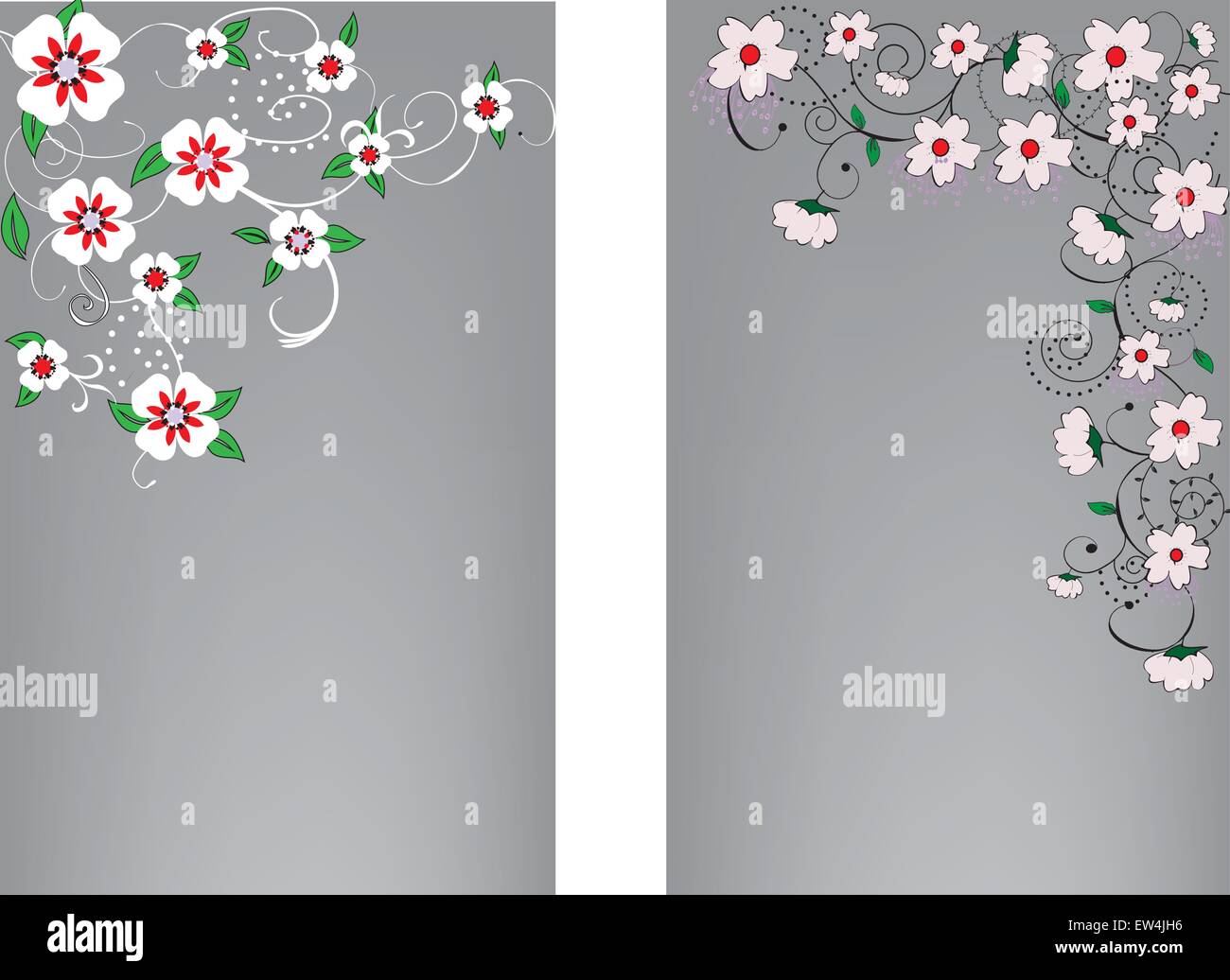 illustrations with floral elements, vector Stock Vector Image & Art - Alamy
