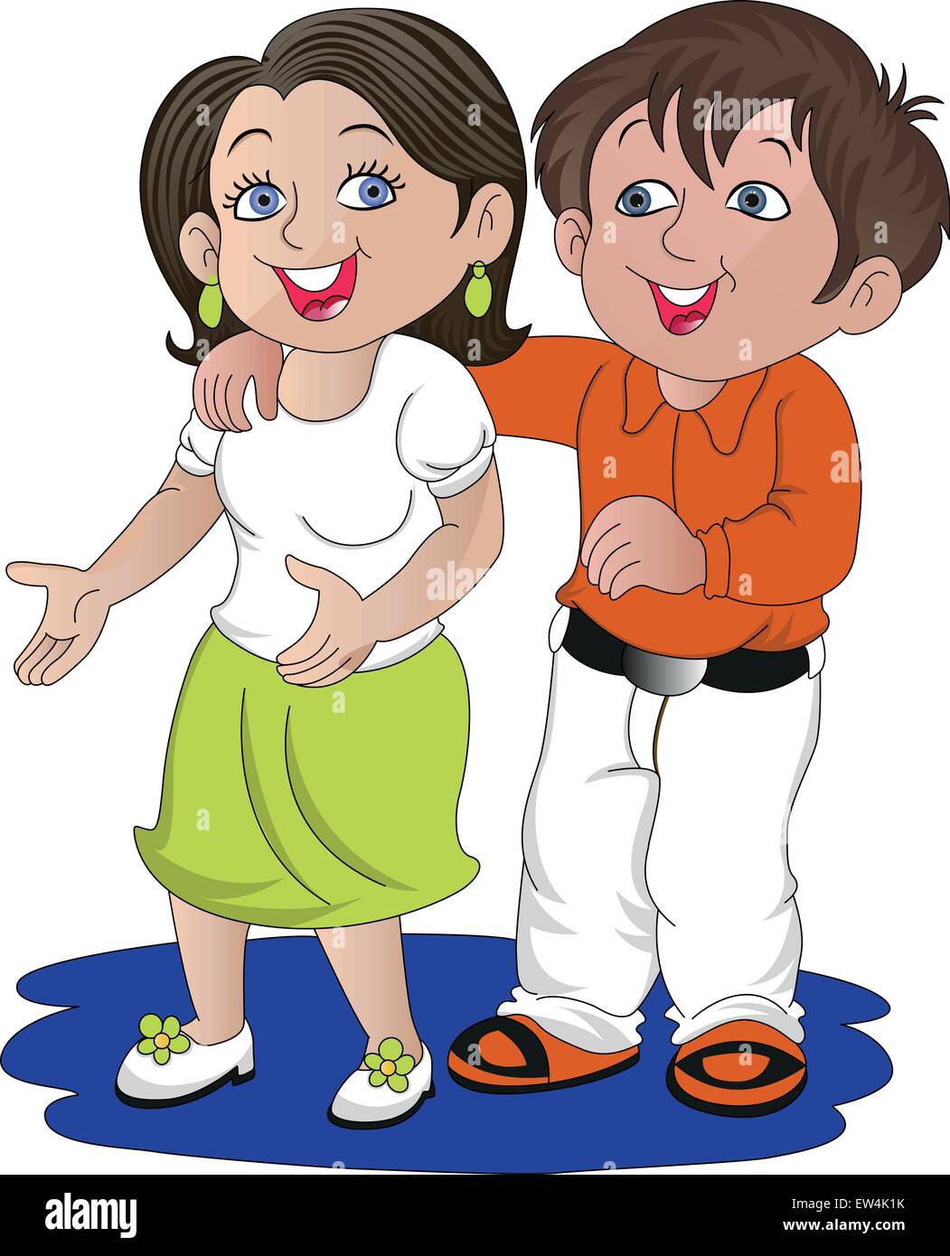 Vector illustration of happy and romantic couple Stock Vector Image ...