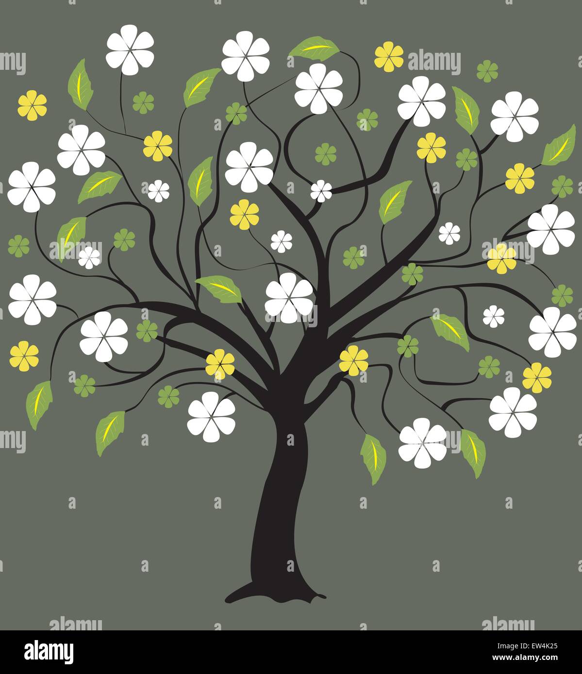 Tree with flowers Stock Vector Image & Art - Alamy