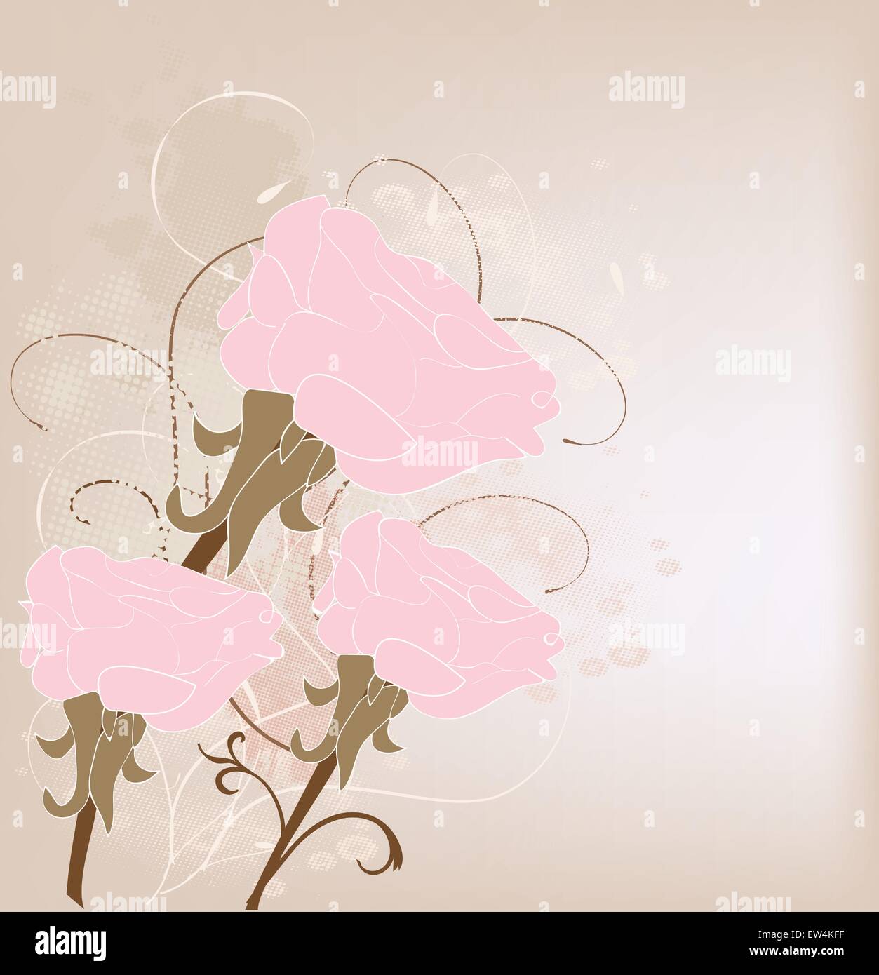 Illustration with pink roses Stock Vector Image & Art - Alamy